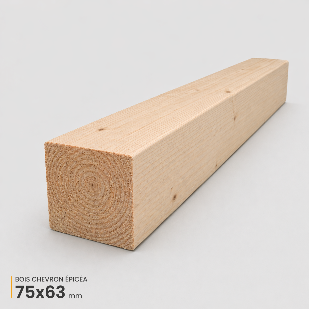 Bois Chevron Épicéa Traité 75x63 mm - 4 m
